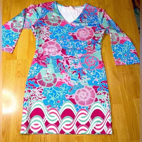 Vibrant Multicolor Midi Dress - Picture 1 of 9